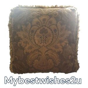 Elegant Brown and Gold Decorative Pillow Not Labeled But Thomasville